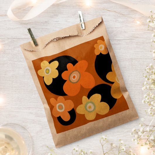 orangefarbene Blume Geschenktütchen (Ausgeschnitten)