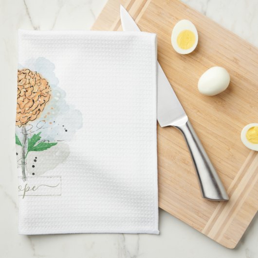 Orangefarbene Blume Geschirrtuch (Viertel Falte)