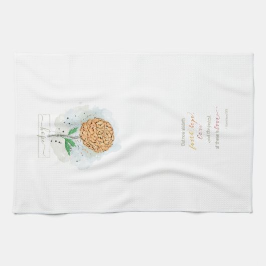 Orangefarbene Blume Geschirrtuch (Horizontal)