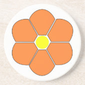 Orangefarbene Blume Getränkeuntersetzer (Vorne)