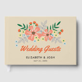 Orangefarbene Blume, Hochzeit Gästebuch (Vorderseite)