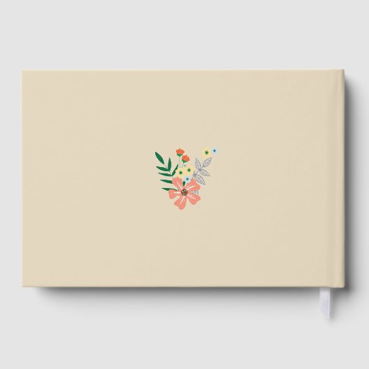 Orangefarbene Blume, Hochzeit Gästebuch (Rückseite)