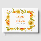 Orangefarbene Blume Hochzeit Gästebuch (Vorderseite)
