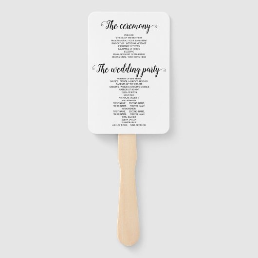 Orangefarbene Blume-Hochzeitsprogramm Fächer (Rückseite)