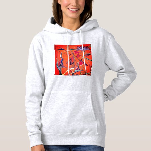 Orangefarbene Blume Hoodie (Vorderseite)