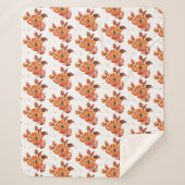 Orangefarbene Blume I Sherpadecke (Vorderseite)