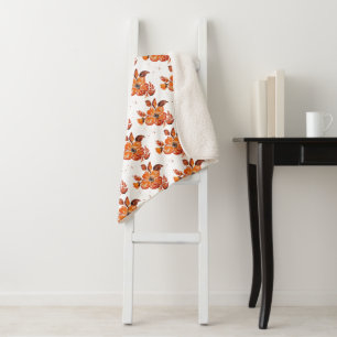 Orangefarbene Blume I Sherpadecke