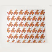 Orangefarbene Blume I Wandteppich (Vorderseite (Horizontal))