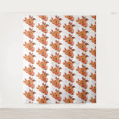 Orangefarbene Blume I Wandteppich (Vorderseite)