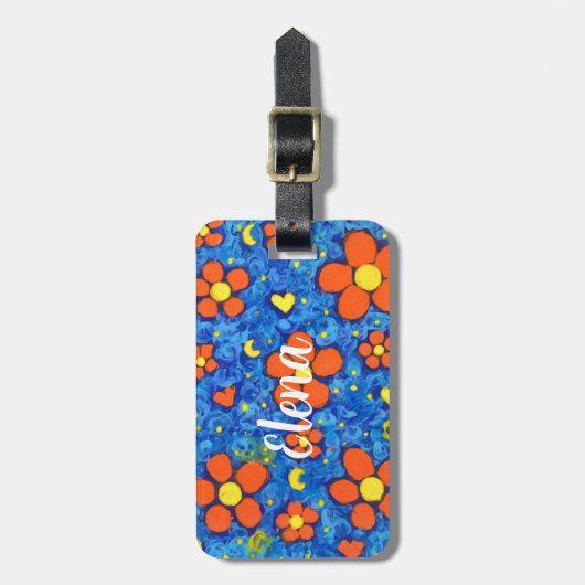 Orangefarbene Blume im Wasser Gepäckanhänger (Vorderseite vertikal)