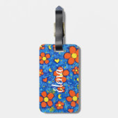 Orangefarbene Blume im Wasser Gepäckanhänger (Rückseite vertikal)