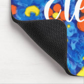 Orangefarbene Blume im Wasser Mousepad (Ecke)