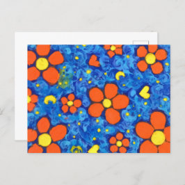 Orangefarbene Blume im Wasser Postkarte