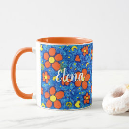 Orangefarbene Blume im Wasser Tasse