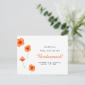 Orangefarbene Blume. Junggesellinnenabschiede Postkarte (Stehend Vorderseite)