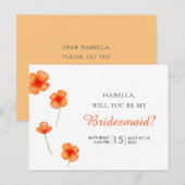 Orangefarbene Blume. Junggesellinnenabschiede Postkarte (Vorne/Hinten)