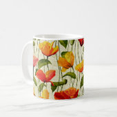 Orangefarbene Blume Kaffeetasse (Vorderseite Links)