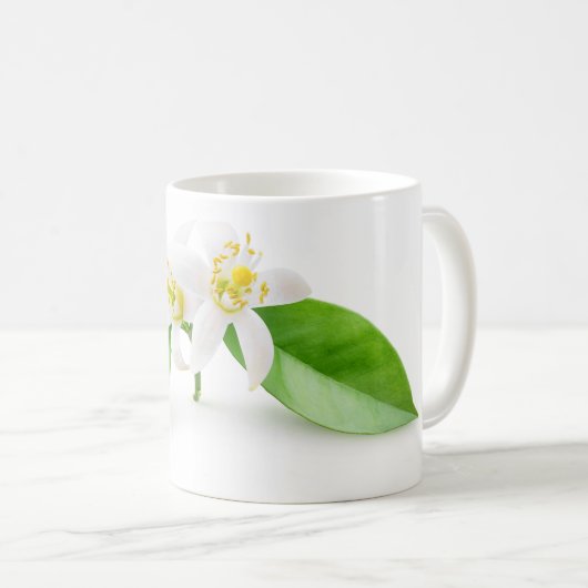 Orangefarbene Blume Kaffeetasse (VorderseiteRechts)