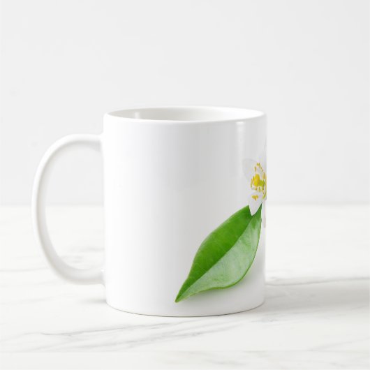 Orangefarbene Blume Kaffeetasse (Links)
