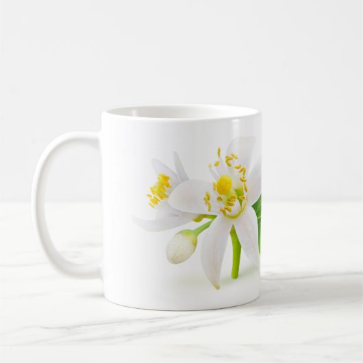 Orangefarbene Blume Kaffeetasse (Links)