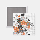 Orangefarbene Blume Kichen Grunge Knöchel Kid Magnet (Vorderseite/Rückseite)