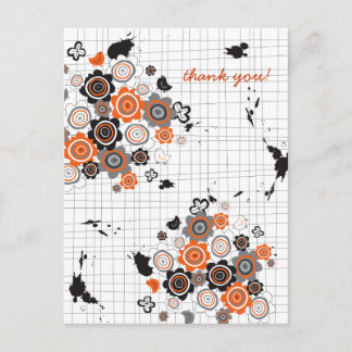 Orangefarbene Blume Kichen Grunge Knöchel Kid Postkarte