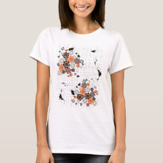 Orangefarbene Blume Kichen Grunge Knöchel Kid T-Shirt