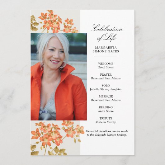 Orangefarbene Blume - Lebensflachprogramm Programm (Vorderseite)