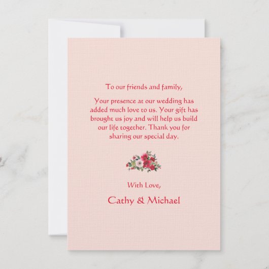 Orangefarbene Blume mit Blumenkranz Chinesische Ho Dankeskarte (Rückseite)