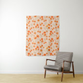 Orangefarbene Blume mit grünen Blätter Wandteppich (Beispiel)