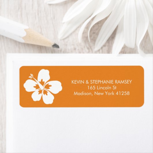 Orangefarbene Blume mit weißem Hibiskus (Insitu)