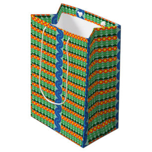 Orangefarbene Blume - mittelgroße Geschenktasche Mittlere Geschenktüte