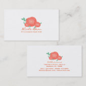 Orangefarbene Blume Moderne Visitenkarte (Vorne/Hinten)