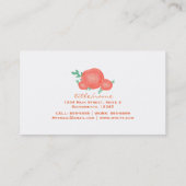 Orangefarbene Blume Moderne Visitenkarte (Rückseite)