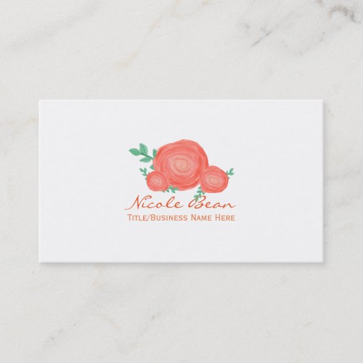 Orangefarbene Blume Moderne Visitenkarte (Vorderseite)
