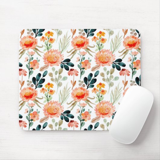 Orangefarbene Blume Mousepad (Mit Mouse)
