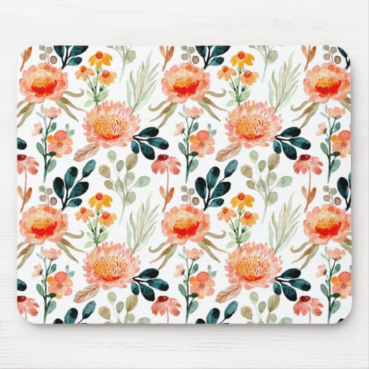 Orangefarbene Blume Mousepad (Vorne)