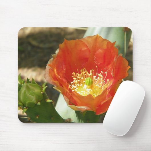 Orangefarbene Blume Mousepad (Mit Mouse)
