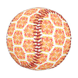Orangefarbene Blume, Muster von Blume, Muster von  Baseball