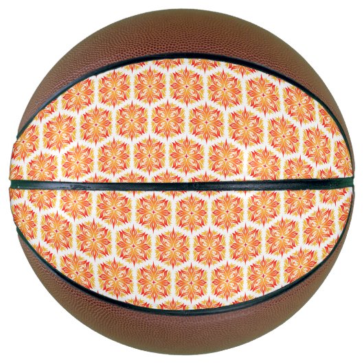 Orangefarbene Blume, Muster von Blume, Muster von  Basketball (Vorderseite)