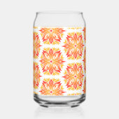 Orangefarbene Blume, Muster von Blume, Muster von Dosenglas (Vorderseite)