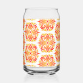 Orangefarbene Blume, Muster von Blume, Muster von Dosenglas (Rückseite)