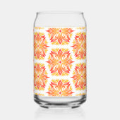 Orangefarbene Blume, Muster von Blume, Muster von Dosenglas (Links)
