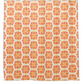 Orangefarbene Blume, Muster von Blume, Muster von  Duschvorhang (Vorderseite)