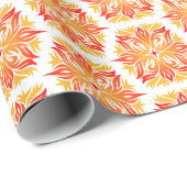 Orangefarbene Blume, Muster von Blume, Muster von  Geschenkpapier (Rolleneckpunkt)