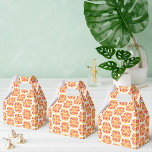 Orangefarbene Blume, Muster von Blume, Muster von Geschenkschachtel (Zahlreiche)