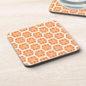 Orangefarbene Blume, Muster von Blume, Muster von Getränkeuntersetzer (Linke Seite)