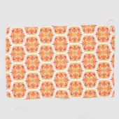 Orangefarbene Blume, Muster von Blume, Muster von  Golfhandtuch (Horizontal)