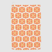 Orangefarbene Blume, Muster von Blume, Muster von  Golfhandtuch (Vorderseite)