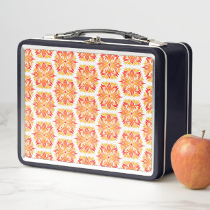 Orangefarbene Blume, Muster von Blume, Muster von Metall Brotdose